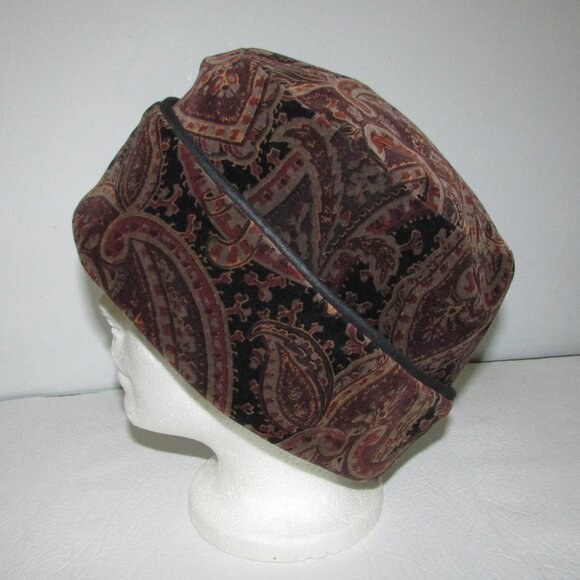 Paisley Velvet Pillbox Hat and Scarf Set - Picture 6 of 16
